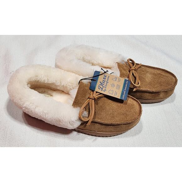 Dluxe by Dearfoams Women's Shearling with Fur Slippers size 8 - Picture 1 of 7